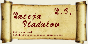 Mateja Vladulov vizit kartica